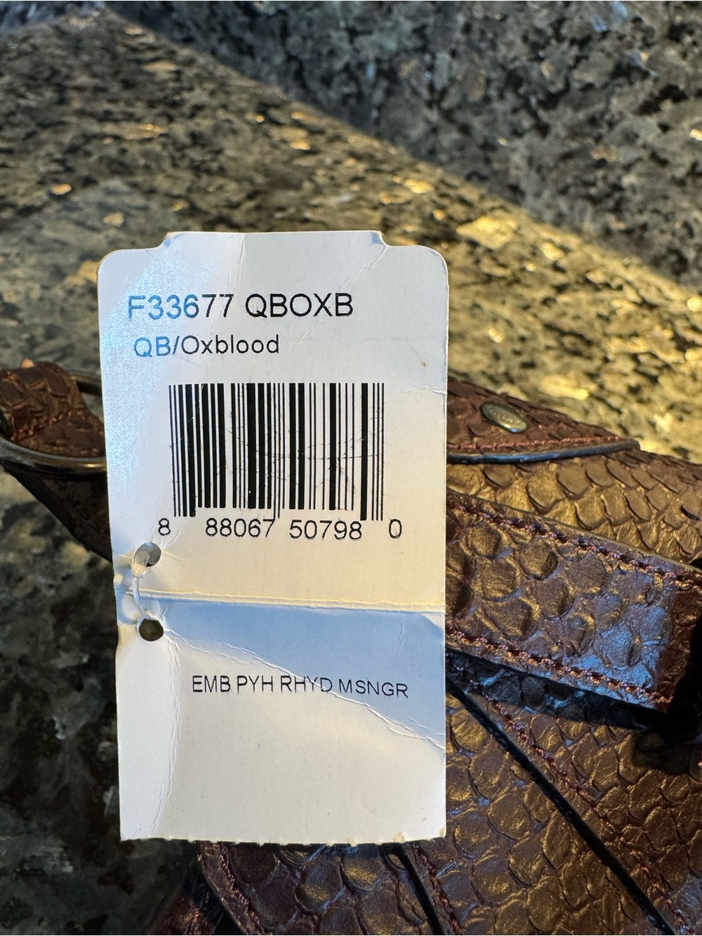 Coach Rhyder Python Embossed Leather Messenger Bag. NWT - Picture 5 of 5